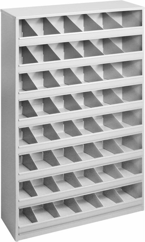 Schüttenregal Metallregal Fächerregal 48 Fächer für Schrauben Bolzen RAL7035 - ADB