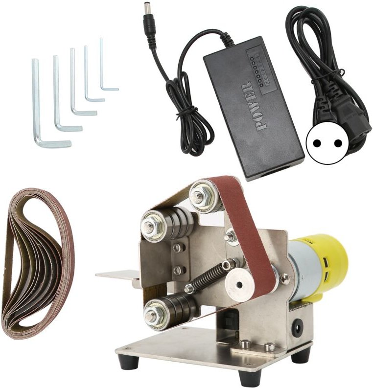 Tbest Bandschleifer, Mini Tragbarer Elektrischer Bandschleifer DIY Polieren Schleifen Schärfen Schleifmaschine AC110-240...