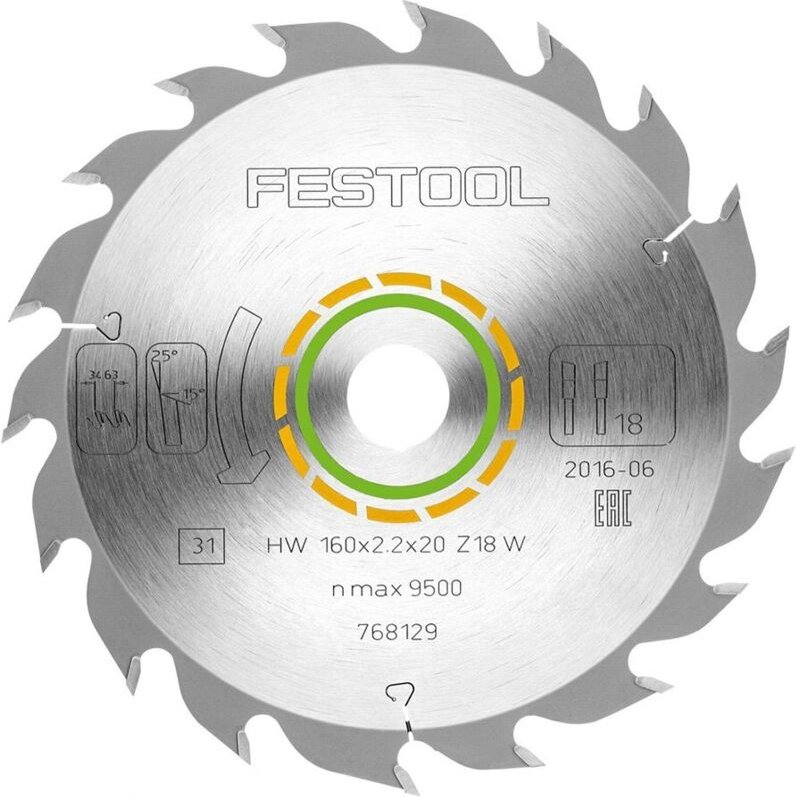 Standard-Sägeblatt 160x2,2x20 W18 – 768129 - Festool