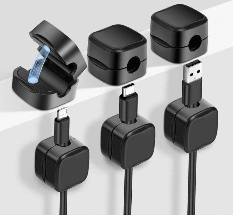 XVX - Packung Kabelclips, magnetischer Kabel-Organizer, selbstklebender Kabelhalter für Schreibtisch, Nachttisch, Ladeka...