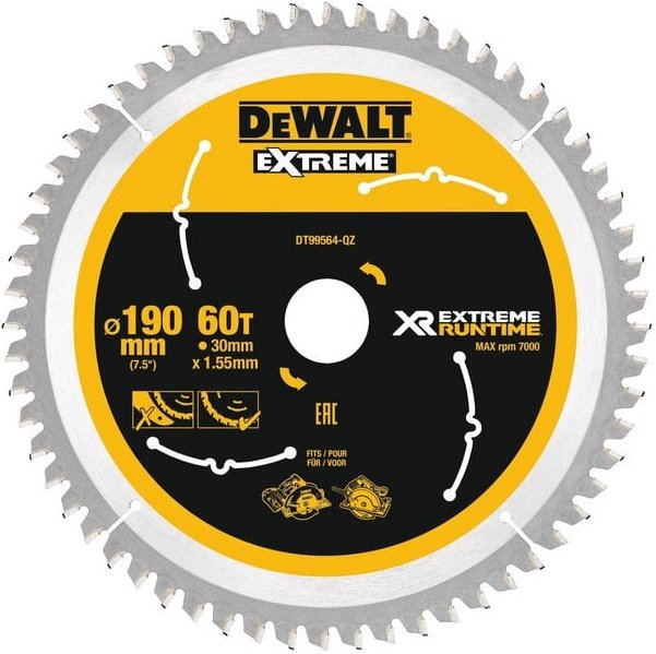 DeWALT DT99564-QZ Blatt de Kreissägeblatt 19 cm 1 Stück(e)