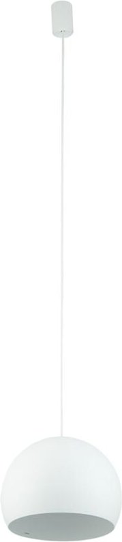 Licht-erlebnisse - Pendelleuchte Metall ø 27,5 cm rund h: max. 140 cm Weiß GU10 Kugel Schirm Retro