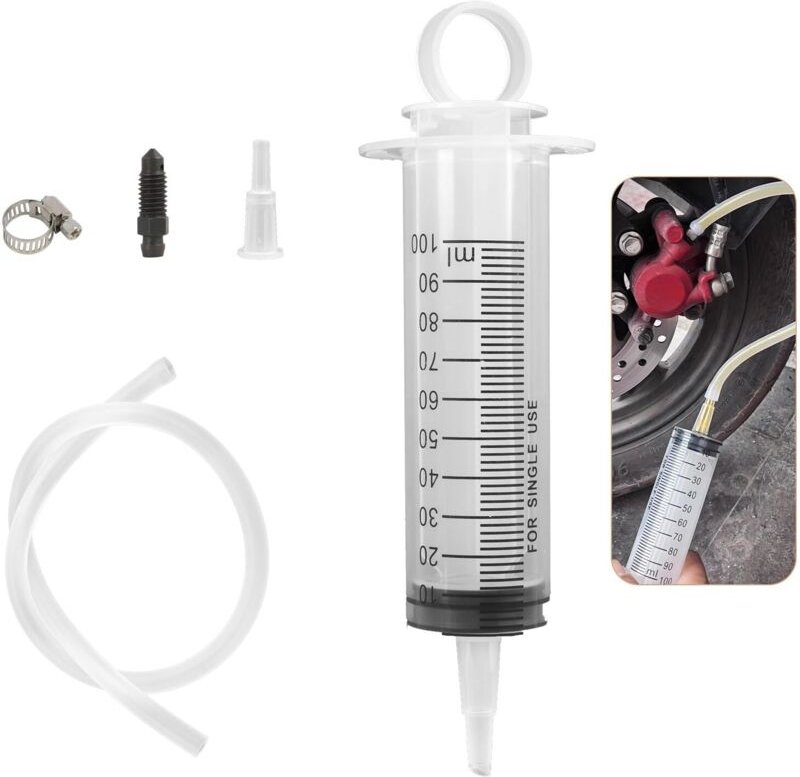 Motorrad-Bremsenentlüftungsset, 100-ml-Hydraulikspritze, 50-cm-Schlauch, universelles Motorrad-Bremsenentlüftungsgerät,