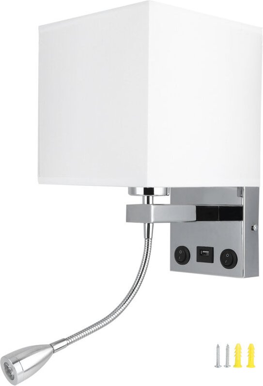 Led -Wandleuchte moderne Stofflampenschatten usb Schlafzimmer Nacht - Eosnow