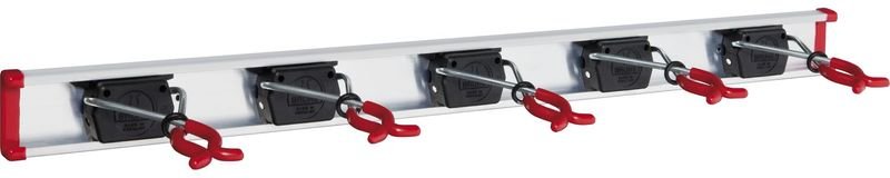 Gerätehalter 100 cm - 2 Schienen mit 14 Halter und 4 Haken - Gartengerätehalter, Besenhalterung Wandhalterung Spannberei...