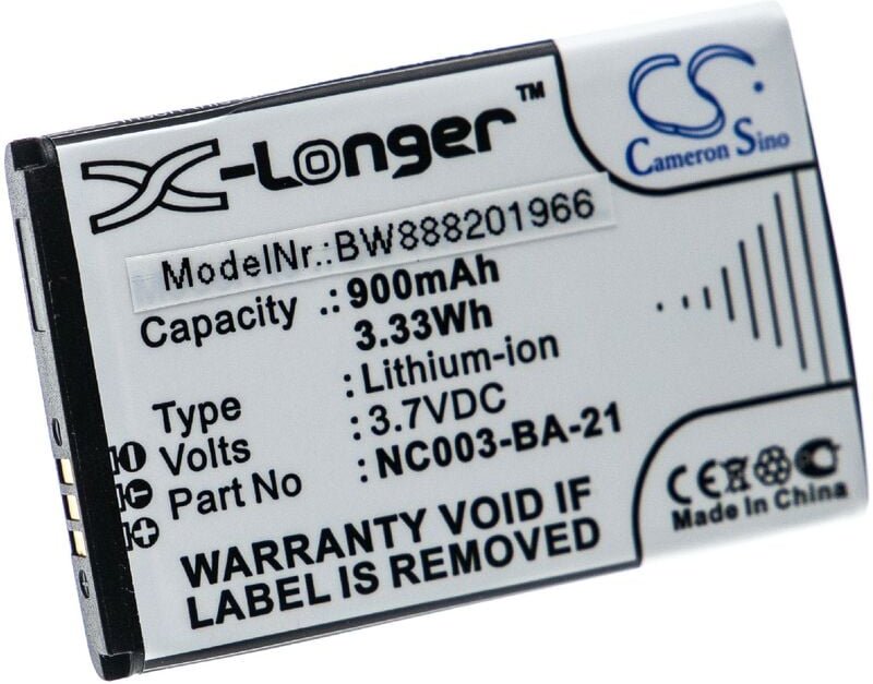 Vhbw - Akku Ersatz für Sennheiser NC003-BA-21 für Wireless Headset Kopfhörer (900 mAh, 3,7 v, Li-Ion)