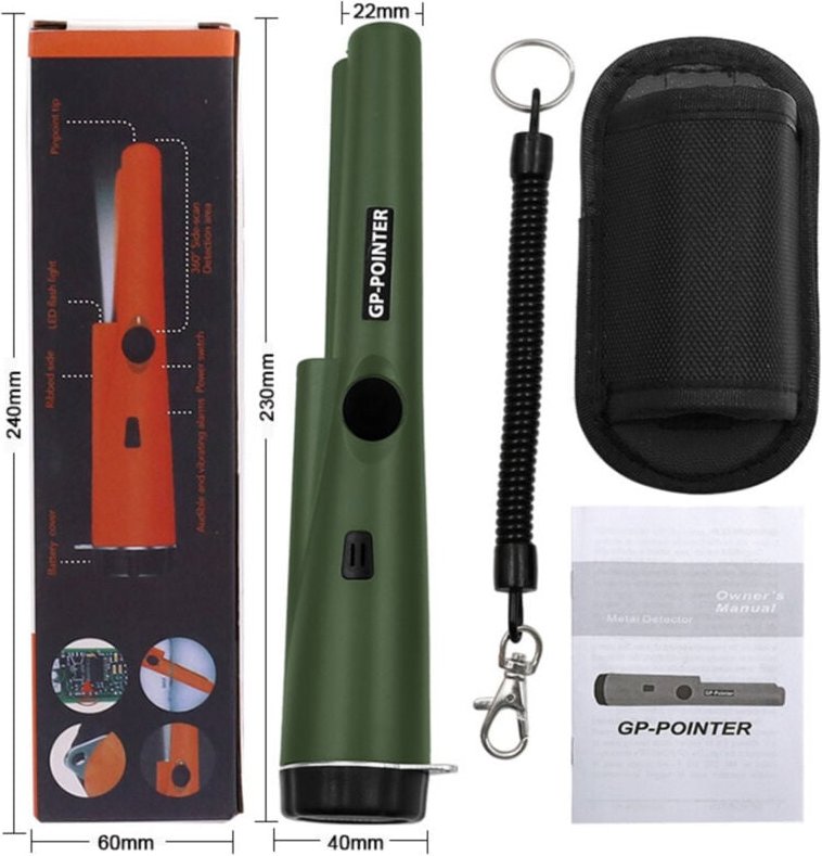 Linghhang - Unterirdischer Metalldetektor - Grün, tragbarer Detektor, Sicherheitsdetektor, Handmetalldetektor