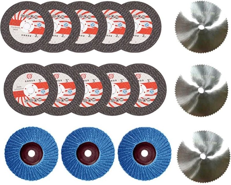 Thumbnail - 16-Teiliges 75 x 10 Mm Winkelschleifscheiben-Set -Metall-Trennscheibe HSS-Hartmetall-Polierblatt für 12-V-Mini-Winkelsch...