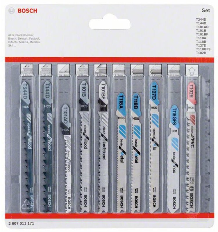 Bosch - Accessories 2607011171 Stichsägeblatt-Set All in One, 10-teilig 10 St.