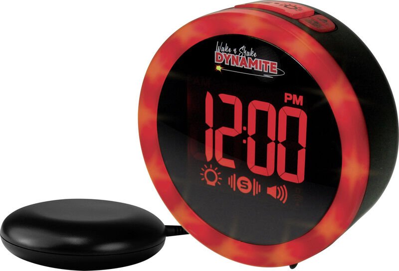 Jwns-dynamiteblkvd Quarz Wecker Schwarz Alarmzeiten 1 usb Anschluss, Extra lauter Weckton - Geemarc