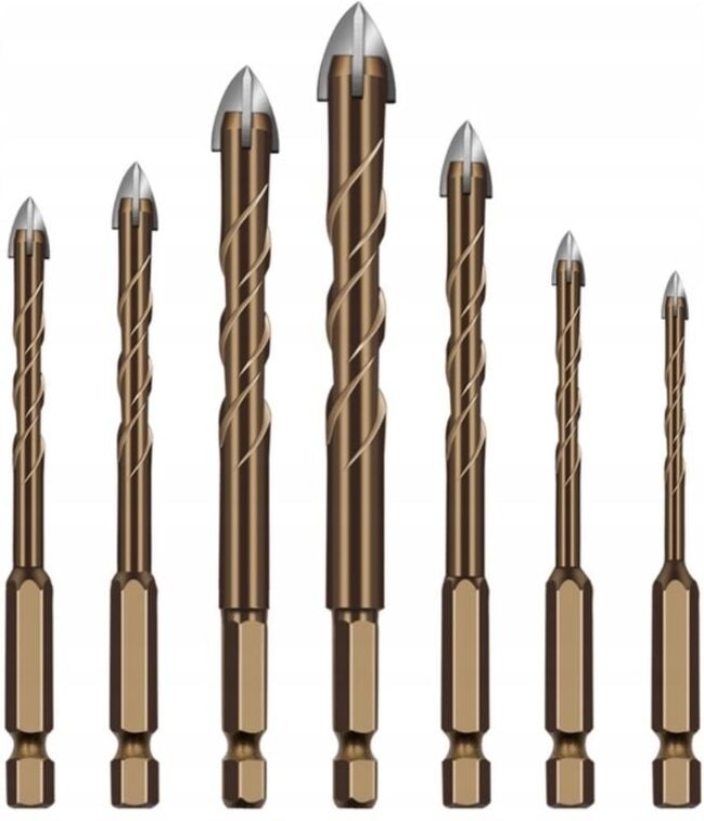 Satz Spiralbohrer für Glas, Fliesen und Keramik 7-tlg. 3-12mm