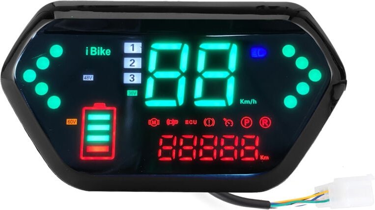 Ej.life - Motorrad Tacho, 60V Universal Motorrad Kilometerzähler Drehzahlmesser Digital lcd Display Motorradanzeige Gesc...