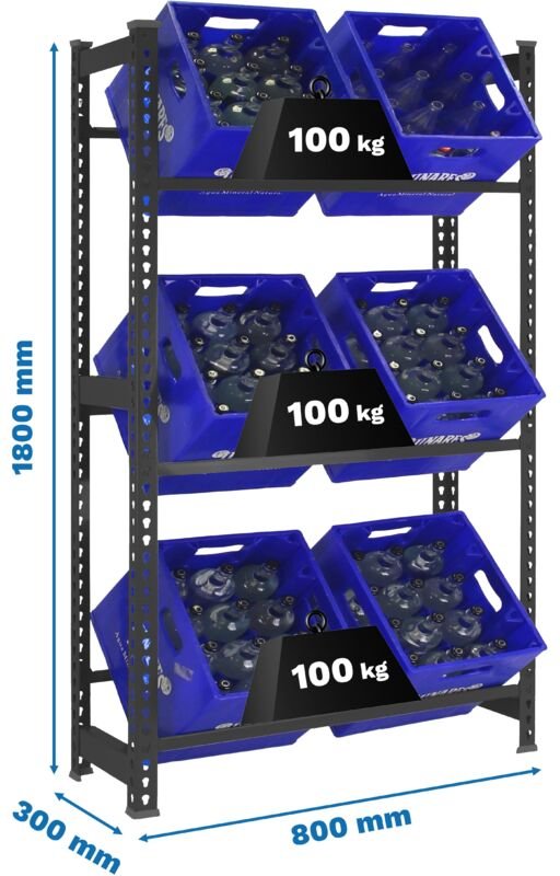 Simonrack Flaschenregal Anthrazit 180 cm