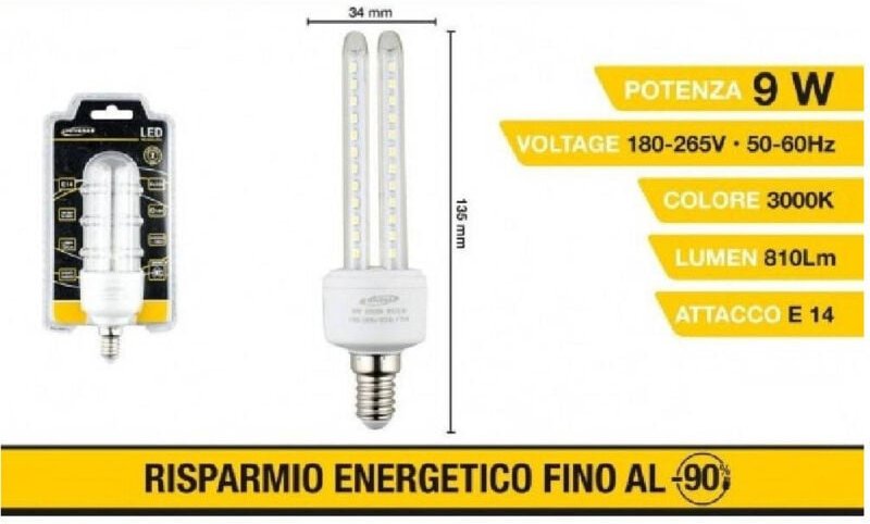 Trade Shop Traesio - Trade Shop - led-lampe E14 9W warmweiss 3000K kalt 6500K natur 4000K 48D 2U03T -