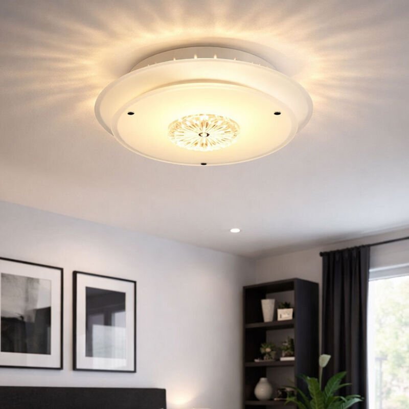 Esto - Deckenlampe Deckenleuchte Kristallleuchte Designleuchte Metall, Chrom, Glaskristalle, Glas satiniert, 1x R7s, DxH...