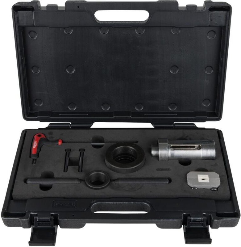 Ks Tools Stoßdämpfer-Montagehilfe-Satz für Stoßdämpfer mit Zuganschlagfeder, 7-tlg