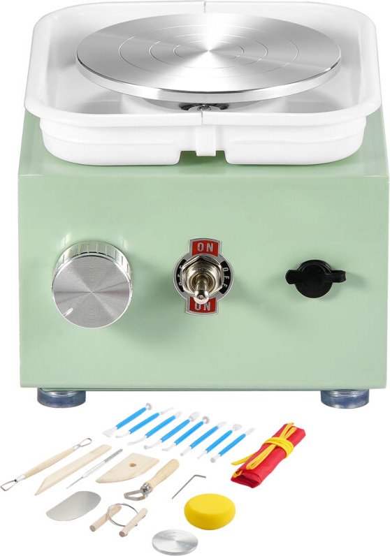 Mophorn - Mini-Töpferscheibe, 0–320 U/min, einstellbare Geschwindigkeit, abnehmbare Beckenformmaschine, 2,56 Zoll/3,94 Z...