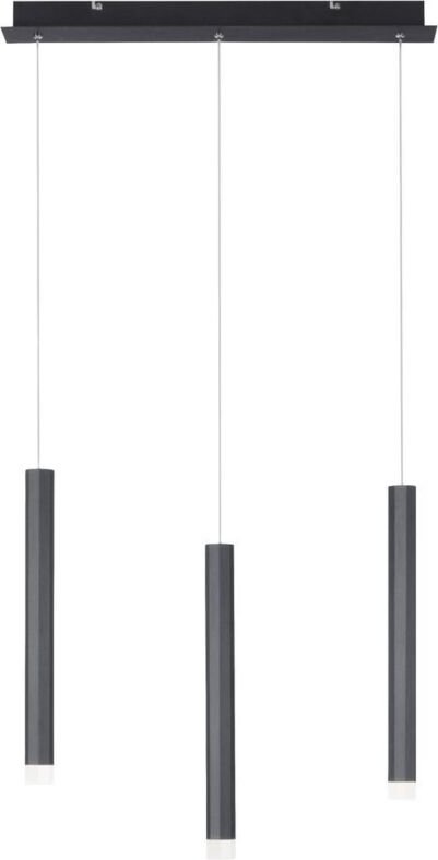 Leuchten Direkt - led Pendelleuchte Hängelampe Deckenleuchte Wohnzimmerlampe Esszimmerleuchte, Metall Alu schwarz, 18 w ...