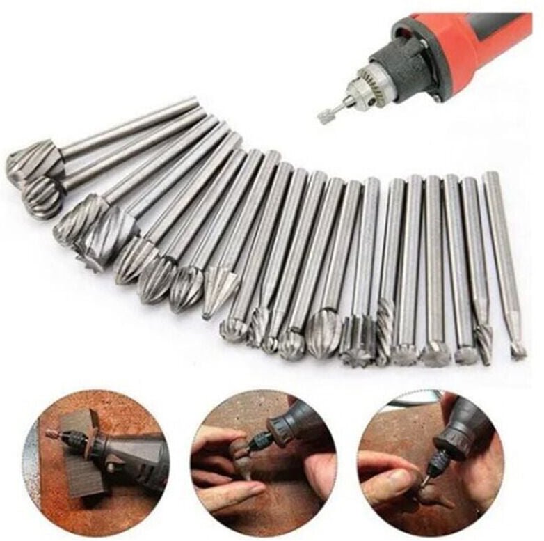 20-teiliges HSS-Frässtift-Set, Hartmetall-Frässtifte, 3 mm Schaft, Dremel-Frässtifte für Heimwerker-Holzbearbeitung, Sch...