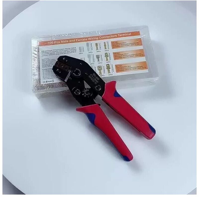 Shining House - SN-48B Crimpzange mit 600 Stück Anschlüssen, 2,8 mm, 4,8 mm, 6,3 mm, männlich, weiblich, elektrische Ver...