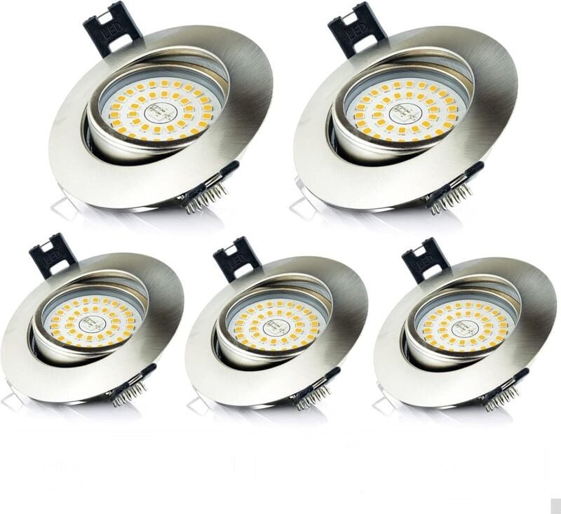 ZVD - aiperq LED-Einbaustrahler fürs Badezimmer, IP44, 5 w, Warmweiß 3000 k, 470 lm, runde, extra flache Deckeneinbaubel...