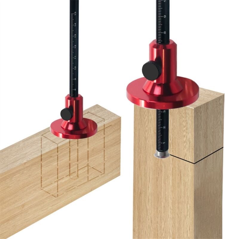 Radmarkierungslehre, Anreißnadel, Holzwerkzeuge mit Zoll- und MM-Skala