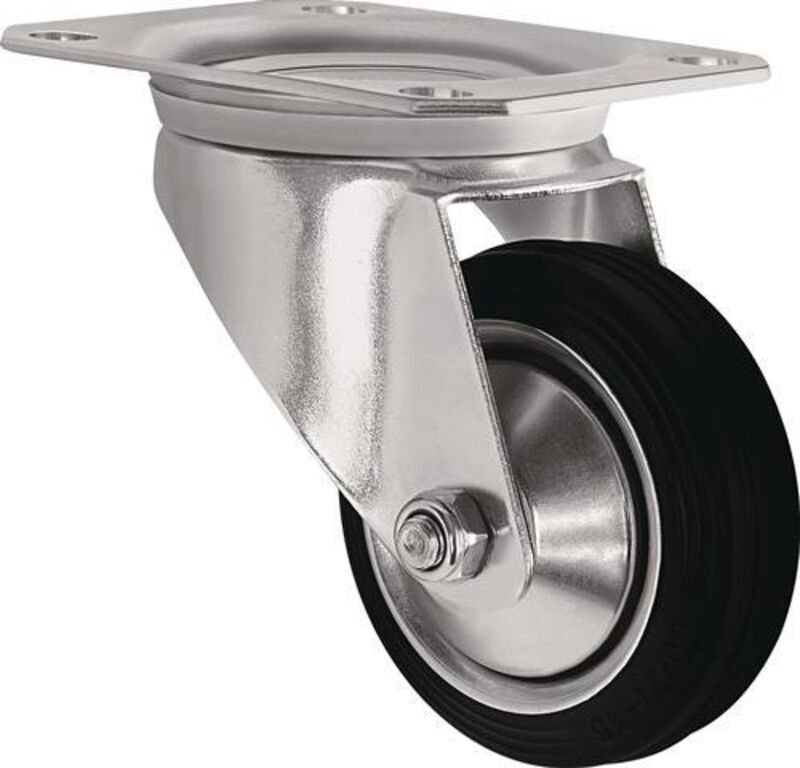 TECWERK Lenkrolle D.125mm Trgf.100kg VG Platte L105xB80mm TECWERK