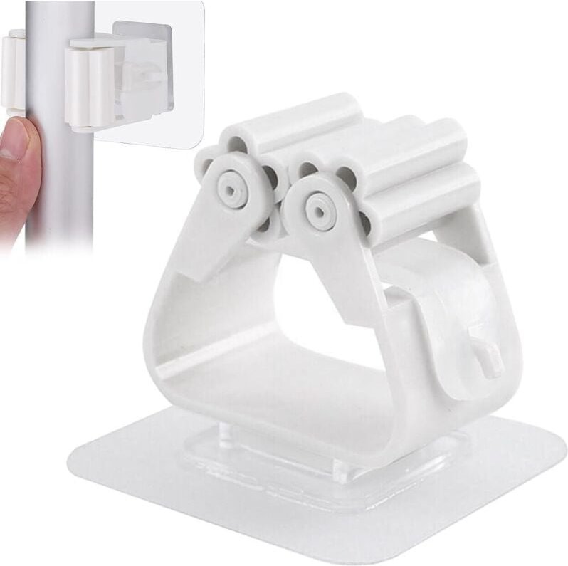 2er Set Wandbesenhalter zum Kleben - Wandbesenhalter ohne Bohren - Aufbewahrungszubehör um Ordnung in Ihren Räumen zu ha...