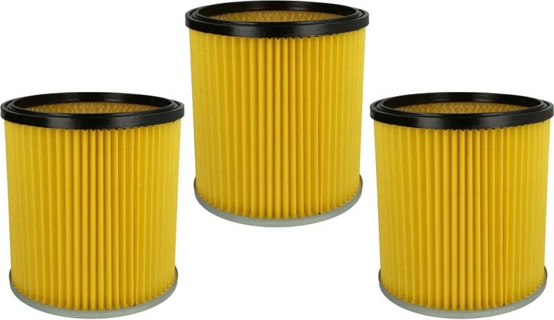 3x Faltenfilter kompatibel mit Kärcher nt 301 (1.722-121.0), nt 351 Staubsauger - Filter, Patronenfilter, Papier, gelb -...