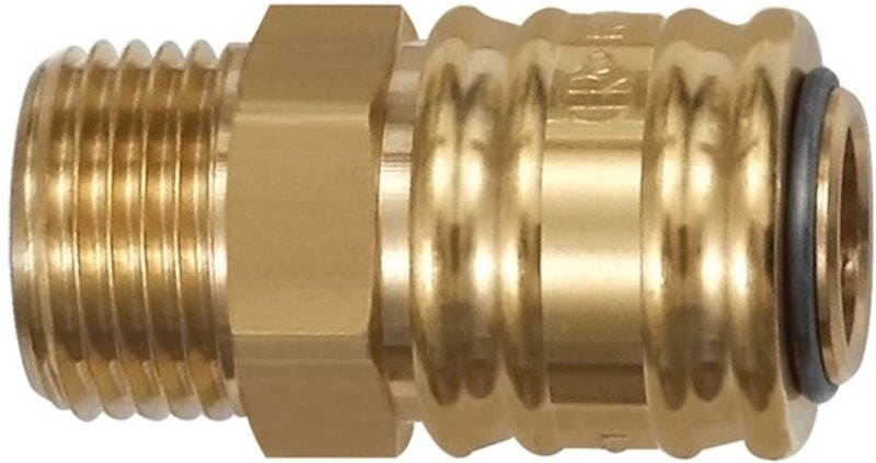 Schnellverschlusskupplung nw 7,2, Messing blank, g 1/2 ag - Riegler