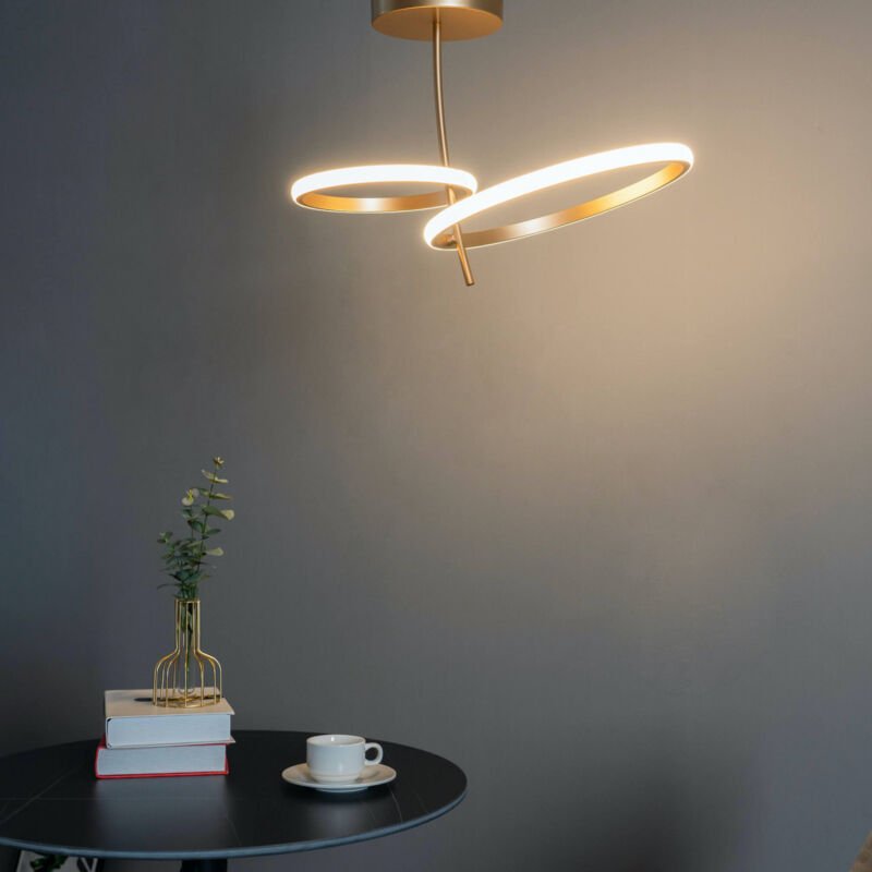 LED-Deckenleuchte Gold Doppel-Ring - Bellagio