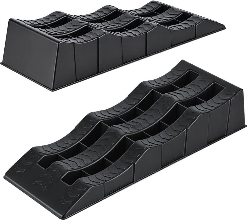 TolleTour Auffahrkeile Wohnmobil 2 Stück 40/70/100 mm 3,5 t Auffahrkeile Set für Wohnwagen mit Tragetasche und Wasserwaa...