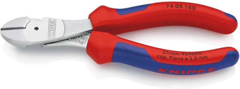 74 05 160 Kraft-Seitenschneider mit Mehrko.-Hülle verchromt 160 mm - Knipex