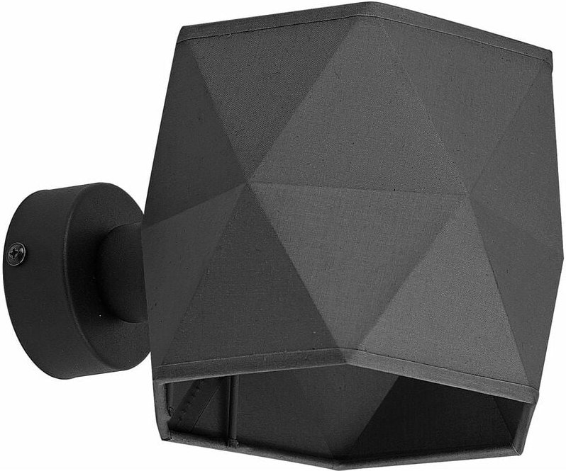 Licht-erlebnisse - Wandlampe Stoff Metall Grau Schwarz E27 Modern Up Down Wandleuchte Wohnzimmer