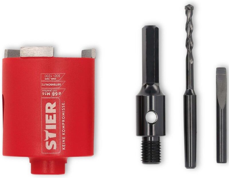 Diamant Dosensenker Satz M16, Sechskant, Durchmesser: 68 mm, Borhtiefe: 60 mm, Dosenbohrer, Bohrkrone für Steckdose, Ker...