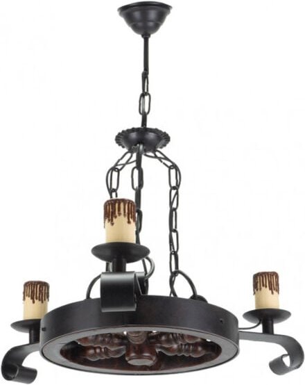 Fabrilamp - Rustikale Deckenlampe Rad. 3 Lichter. 3xE27 60w. Maße 50x42 cm.