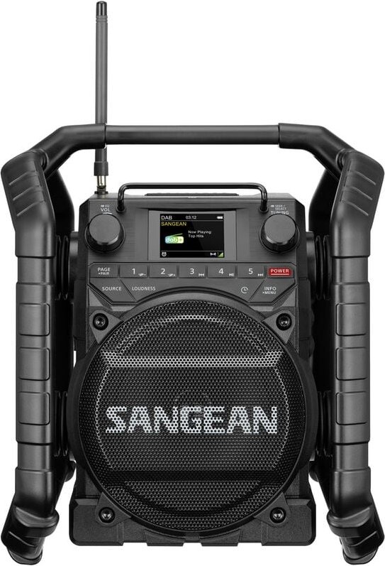 Sangean U-4X Baustellenradio DAB+, UKW Bluetooth®, USB, AUX, NFC wiederaufladbar, wasserdicht, stoß