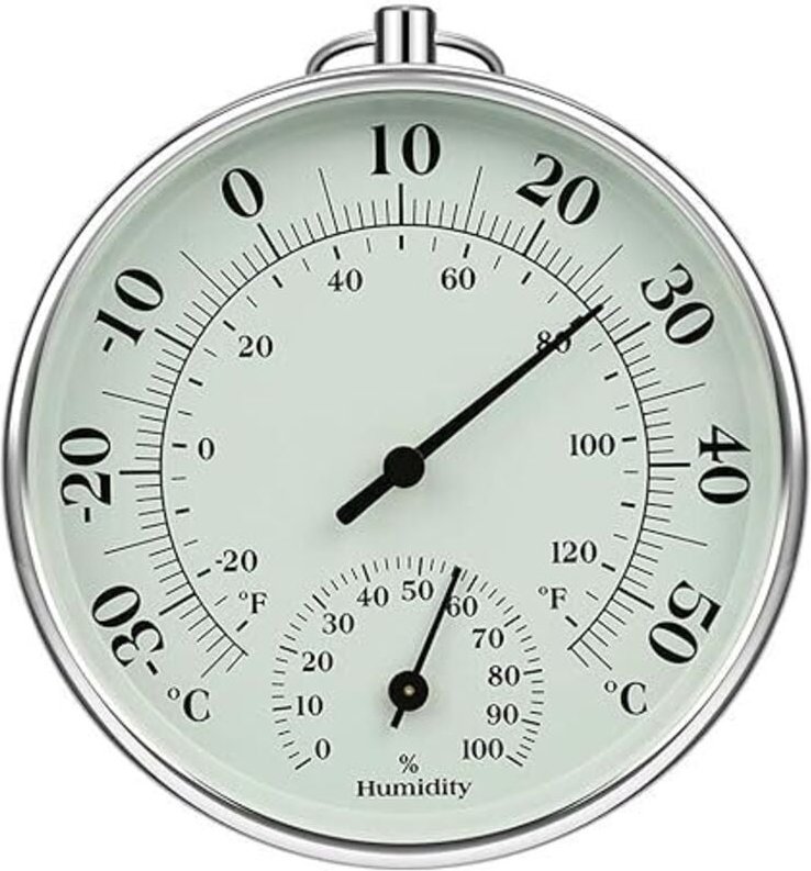Ahlsen - Innen- und Außenthermometer, 10 cm, Luftfeuchtigkeitsthermometer, Innen- und Außenlufttemperatur-Monitor, Klima...