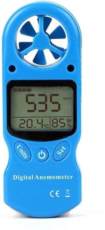 Hygrometer, Gewächshausthermometer, Gartenthermometer, digitales Anemometer, LCD-Anzeige, Windgeschwindigkeitsmesser, Te...