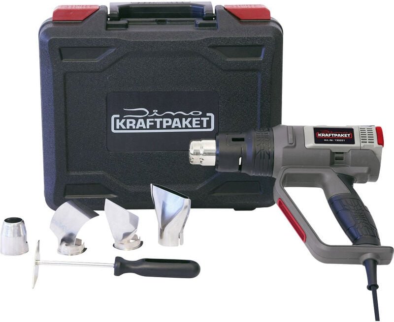 130221 kraftpaket profi 2000W 50-650°C Heißluftgebläse inkl. Tasche, mit Zubehör, in - Dino Kraftpaket