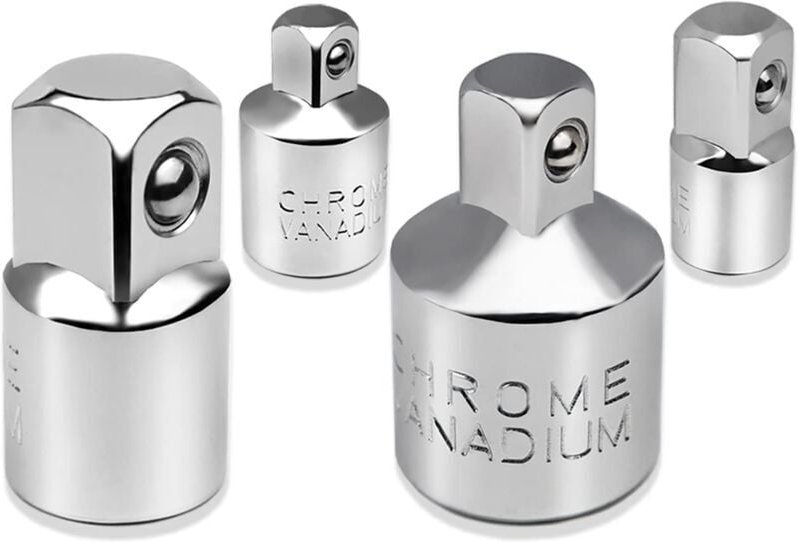 4-teiliges Ratschenadapter-Steckschlüssel-Adapter-Set, 1/2 Zoll auf 3/8 Zoll, 3/8 Zoll auf 1/2 Zoll, 1/4 Zoll auf 3/8 Zo...