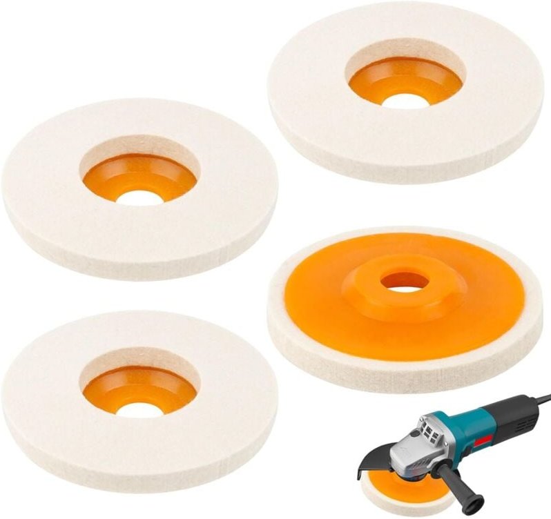 Tigrezy - Stück Durchmesser 125 mm Wollpolierscheibe, Winkelschleifer Polierfilzscheibenbohrung 22 mm, Wollpolierscheibe...