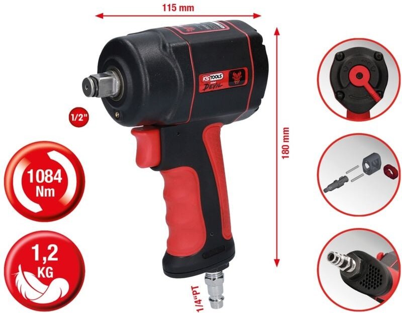 Kstools - ks Tools 515.1315 515.1315 Druckluft-Schlagschrauber Drehmoment (max.): 488 Nm