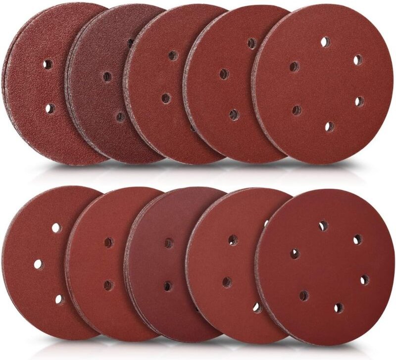 50x runde Schleifscheibe - Sander-Schleifpapier - Haken- und Kratzklebe-Schleifblätter - Körnung von 40 bis 400 - Durchm...