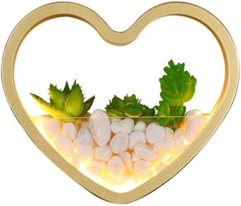 LED-Wandleuchte, warmes Licht, saftige Herzform, moderne minimalistische Wandleuchte aus goldenem Metall mit Acryl-Lampe...