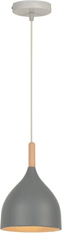 Wottes - Nordic Modern Einfache Pendelleuchte Metall Holz Hängeleuchte Grau Kronleuchter Lampenschirm