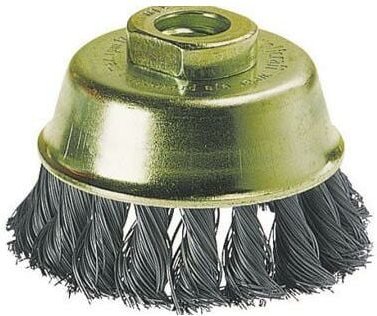 Topfdrahtbürste ø 75 mm gezopft Winkelschleifer - Wolfcraft