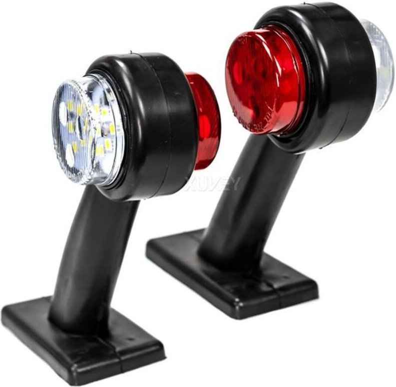 2er-Pack 6-LED-Bilateral-Positionsleuchten für LKW, Anhänger, Transporter, rot/weiß, 10–30 V