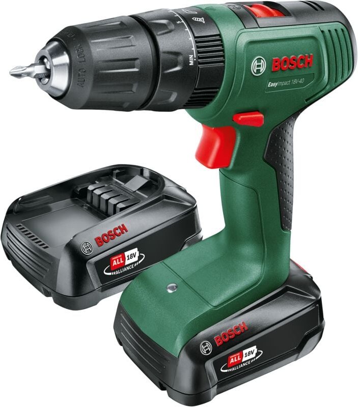 Akku Schlagbohrschrauber EasyImpact 18V-40 (2 Akku 2,0 Ah, 18 Volt System, im Koffer) - Bosch