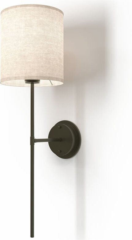 Wandleuchte – schwarzes Metall mit Stofflampenschirm – Dena Schwarz